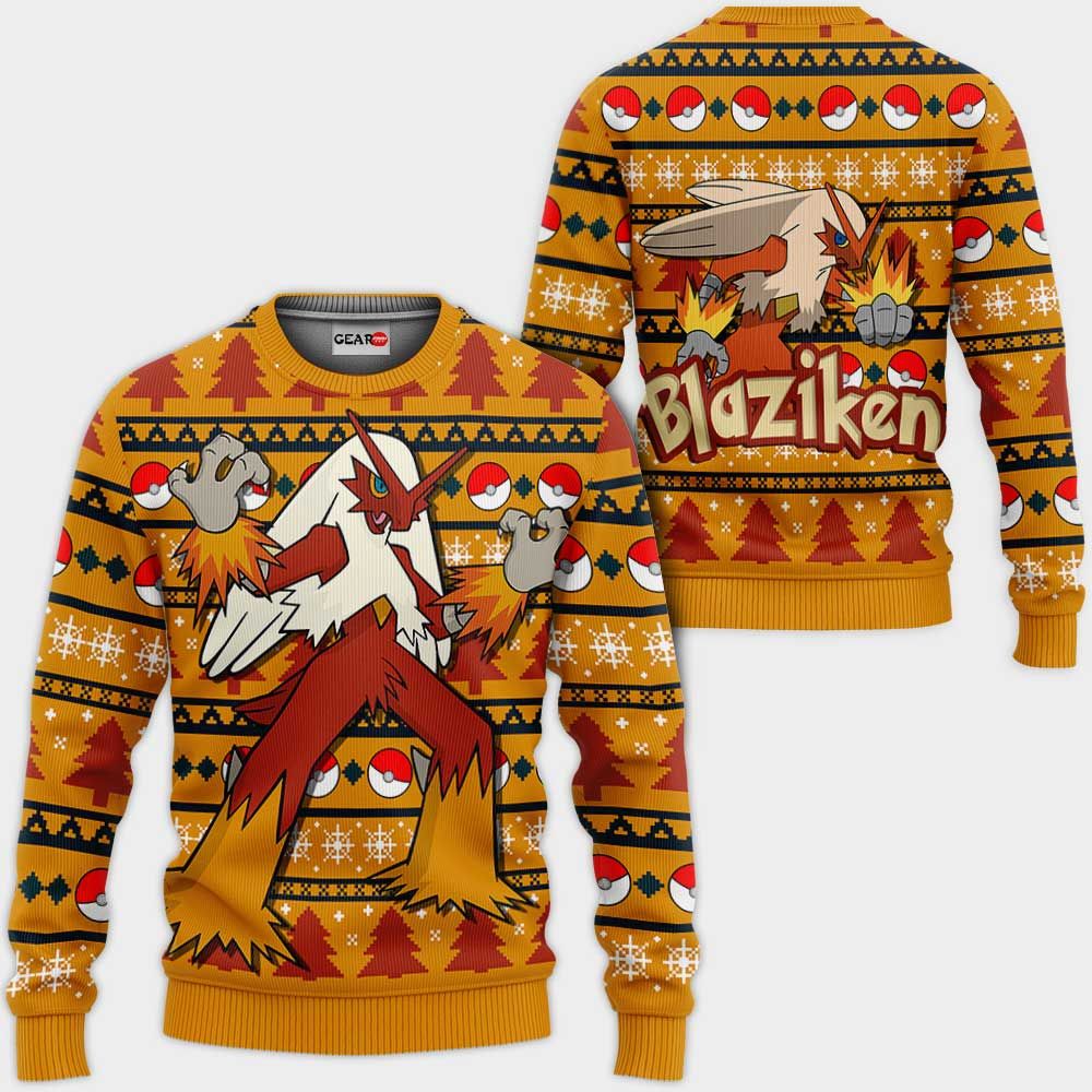 Blaziken Ugly Christmas Sweater Custom Anime Pokemon Xmas Gifts