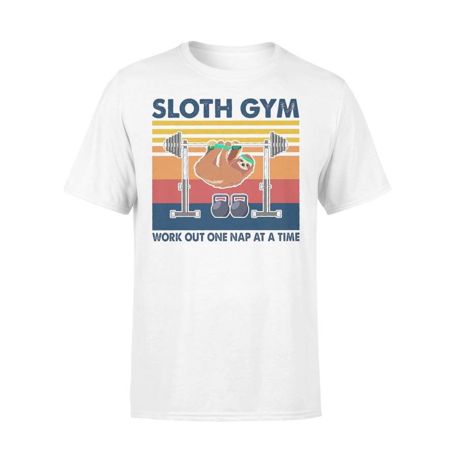 Sloth Gym Work Out One Nap At A Time Vintage T-shirt