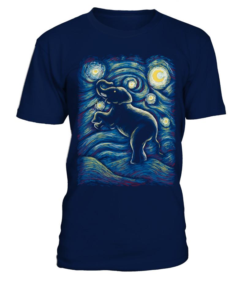 Starry Night Elephant T Shirts C-G4An7