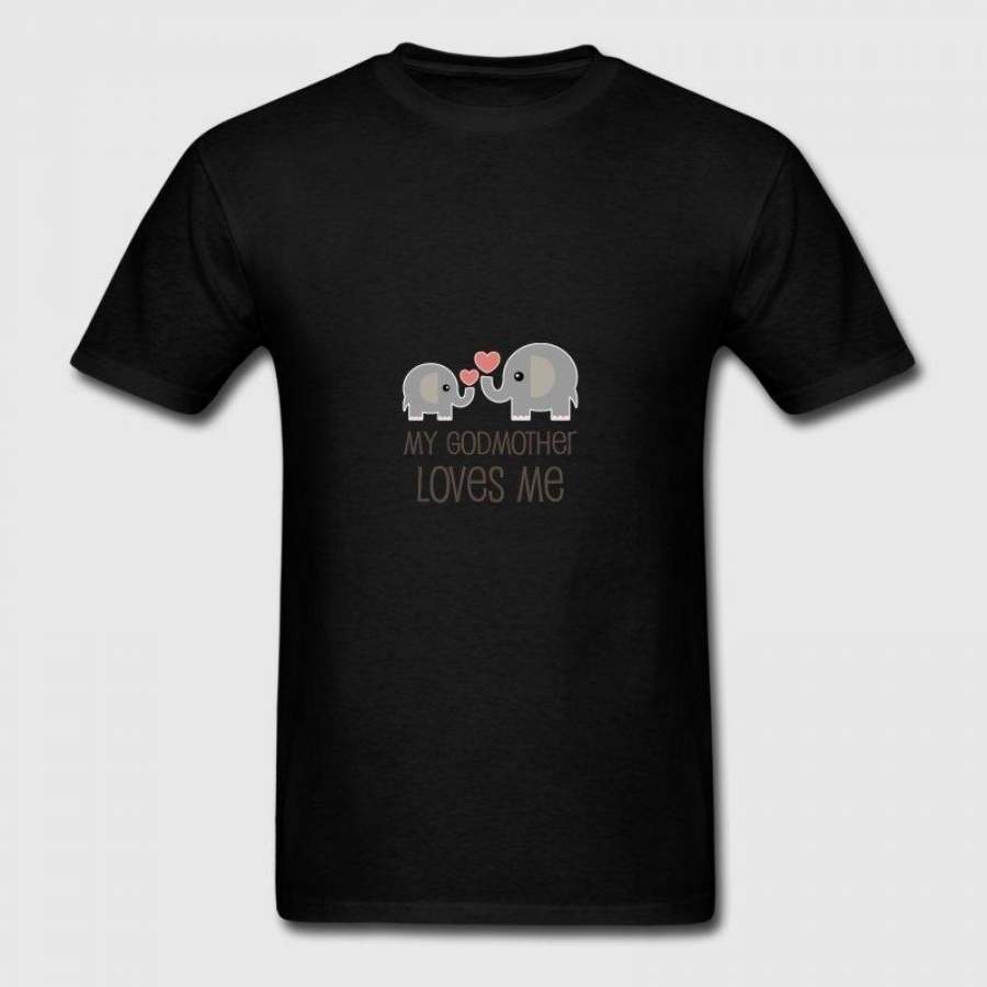 My Godmother Loves Me elephant fashion T-shirt for men