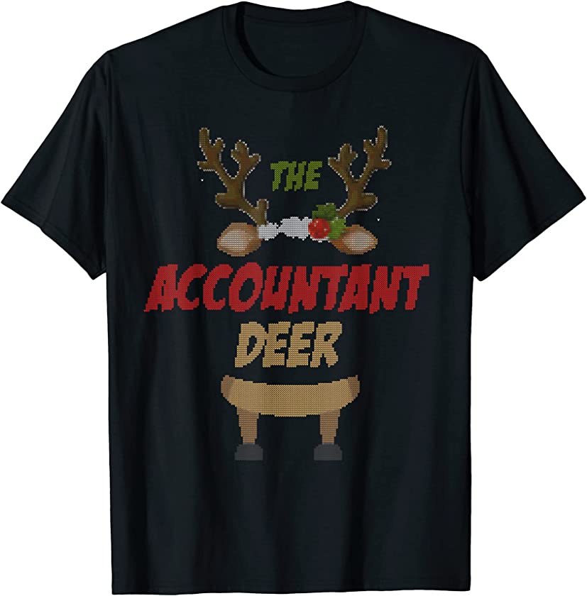 The Accountant Raindeer Family Matching Group Ugly Christmas T-Shirt