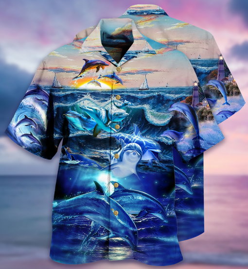 Dolphin Ocean Hawaiian Shirt | For Men & Women | Hw6906