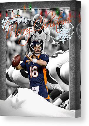 Denver Broncos Christmas Card Joe Hamilton Canvas Print