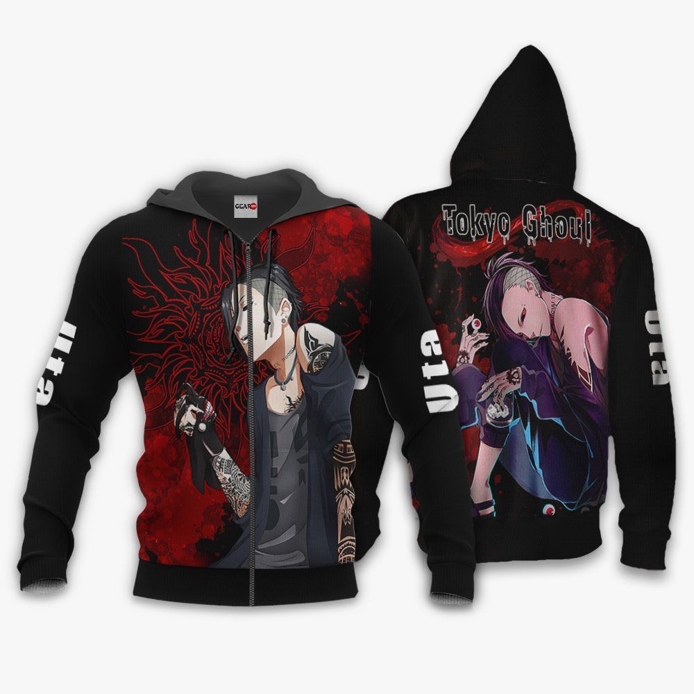 Tokyo Ghoul Uta Hoodie Shirt Anime Zip Jacket