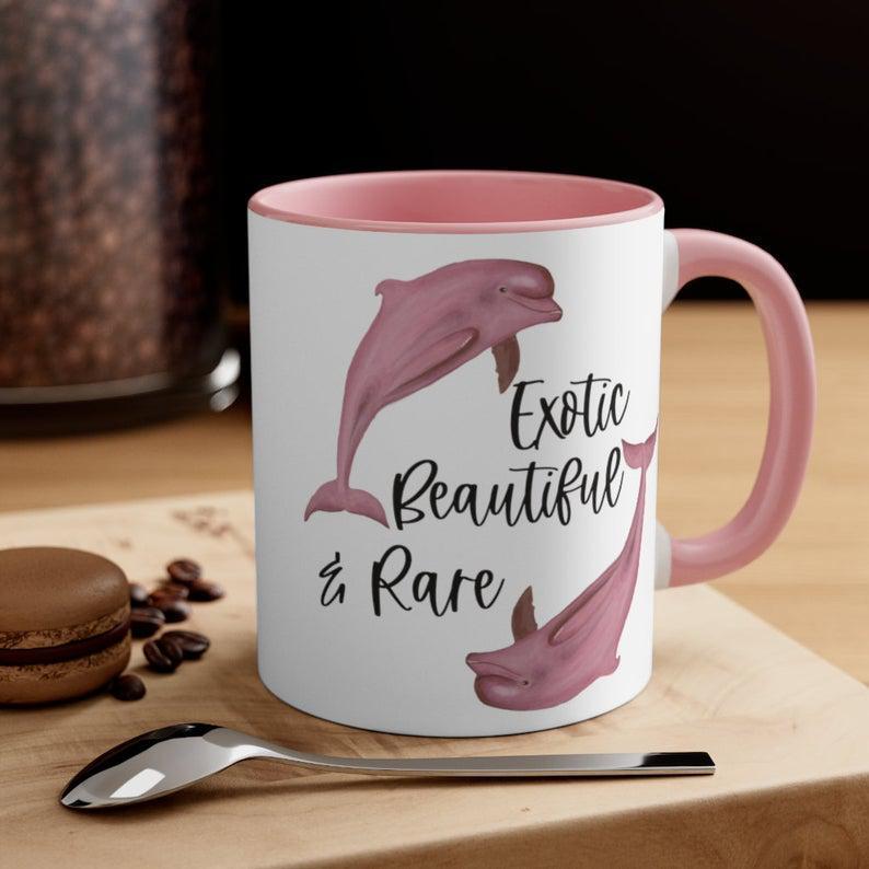 Pink Dolphin Coffee Mug, |Dolphin Mug|Pink Dolphin Coffee Cup|Pink Mug|Pink Dolphin Gift|Dolphin Lovers Mug