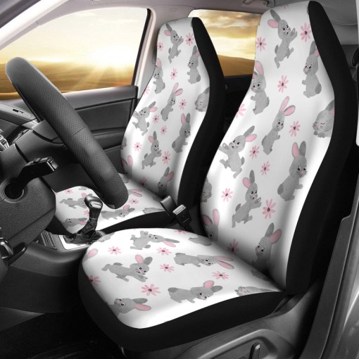 Watercolor Cute Rabbit Pattern Universal Fit Car Seat Covers 6562