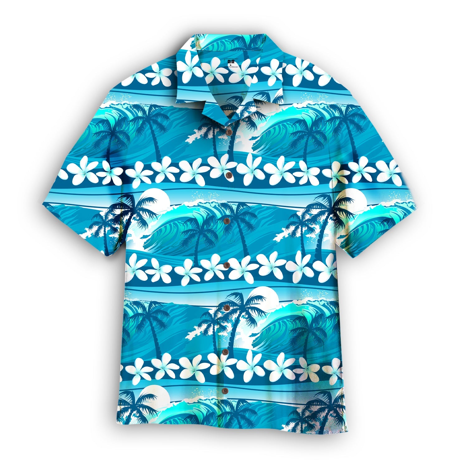 Blue Tropical Surfing Palm Trees Hawaiian Shirt- For Men And Women