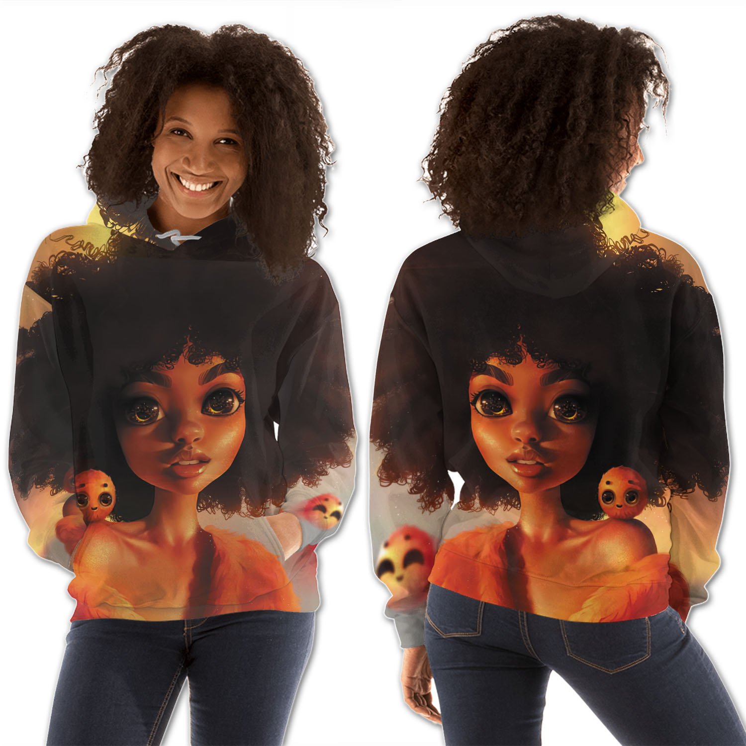 African American Hoodies Cute Black American Girl Black History Hoodie