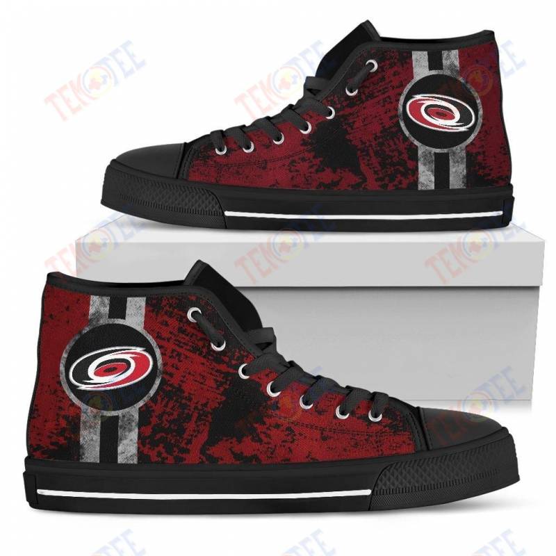 Mens Womens Carolina Hurricanes High Top Shoes V1 Triple Stripe Bar Dynamictop Sports Shoes TMT110