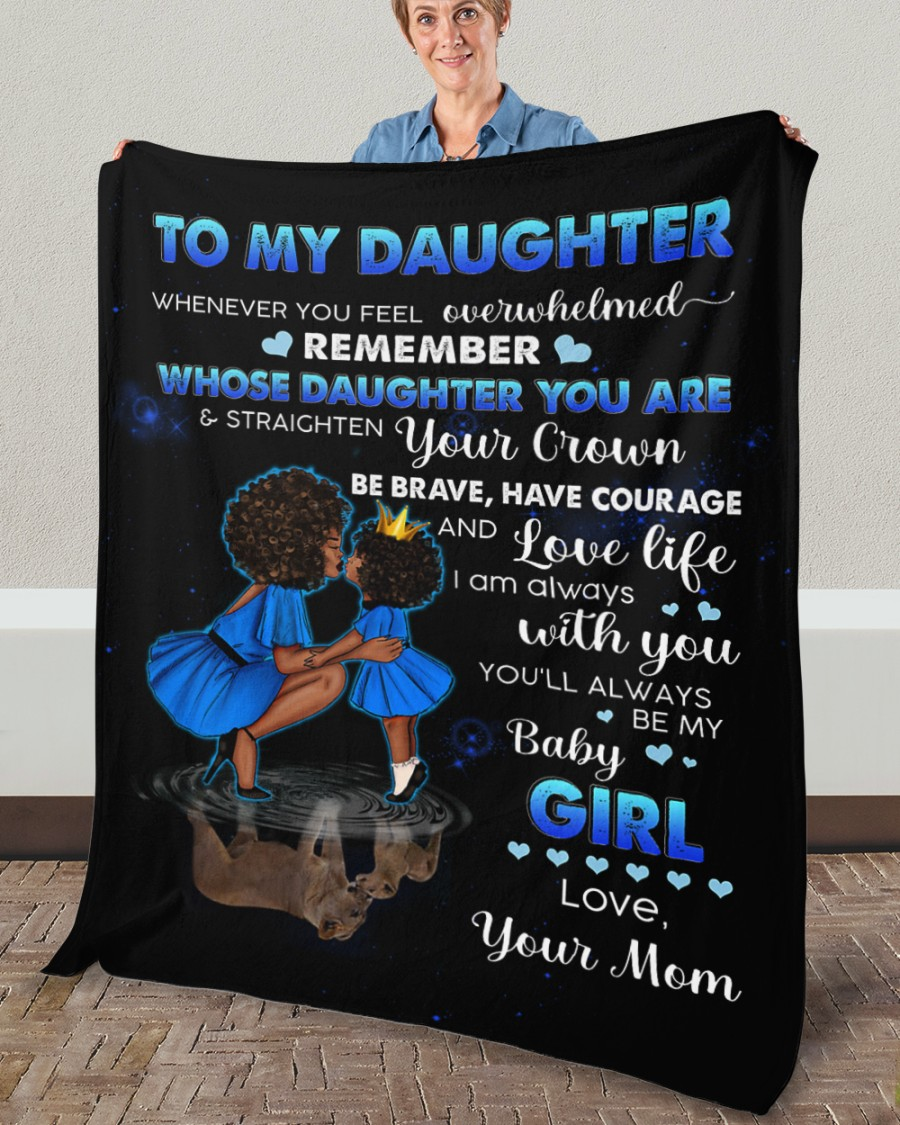 To My Daughter, Gift For Daughter Quilt Blanket | Black Mother Quilt Blanket | Lion Silhuoette 3D Print Quilt Blanket