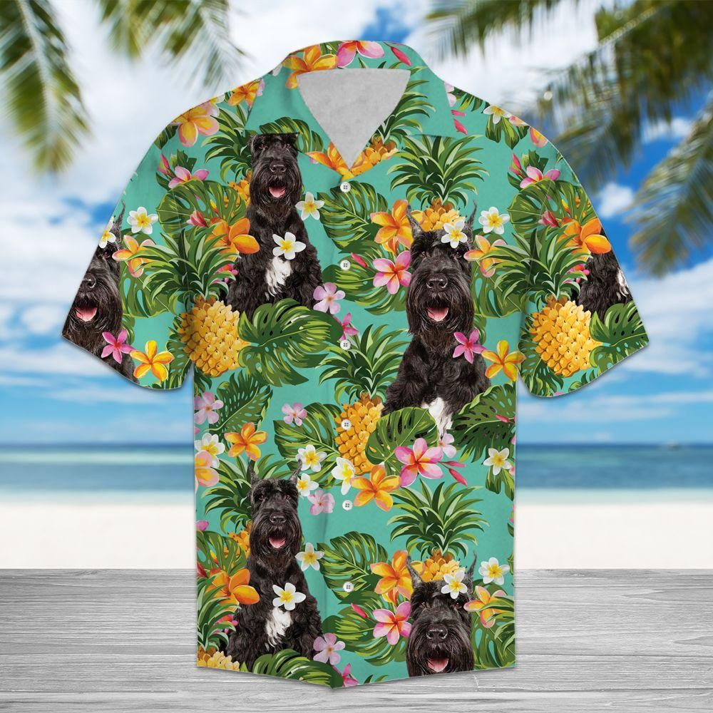 Tropical Pineapple Giant Schnauzer Aloha Hawaiian Shirt Colorful Short Sleeve Summer Beach Casual Shirt For Men And Women