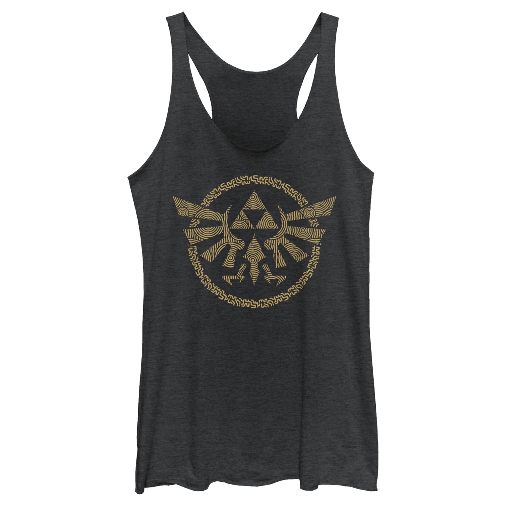 Women’S Nintendo The Legend Of Zelda: Tears Of The Kingdom Gold Hyrule Crest Racerback Tank Top