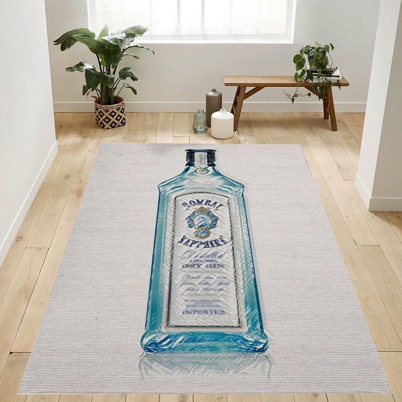 Gin Wine Drink Bombay Sapphire Area Rug Living Room And Bed Room Rug Christmas Gift Us Decor