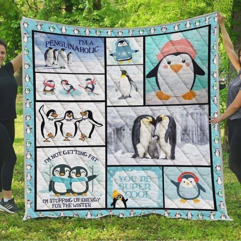 Super Cool Penguins Quilt Blanket Great Customized Blanket Gifts For Birthday Christmas Thanksgiving