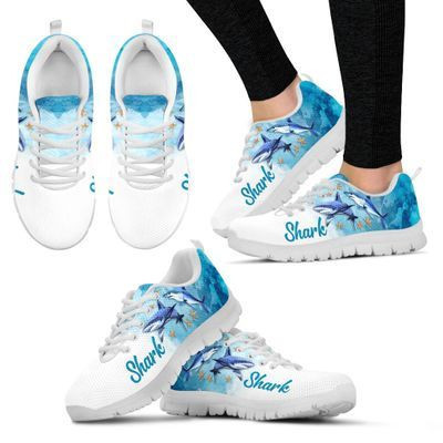 Shark Starfish Watercolor Sneakers Shoes