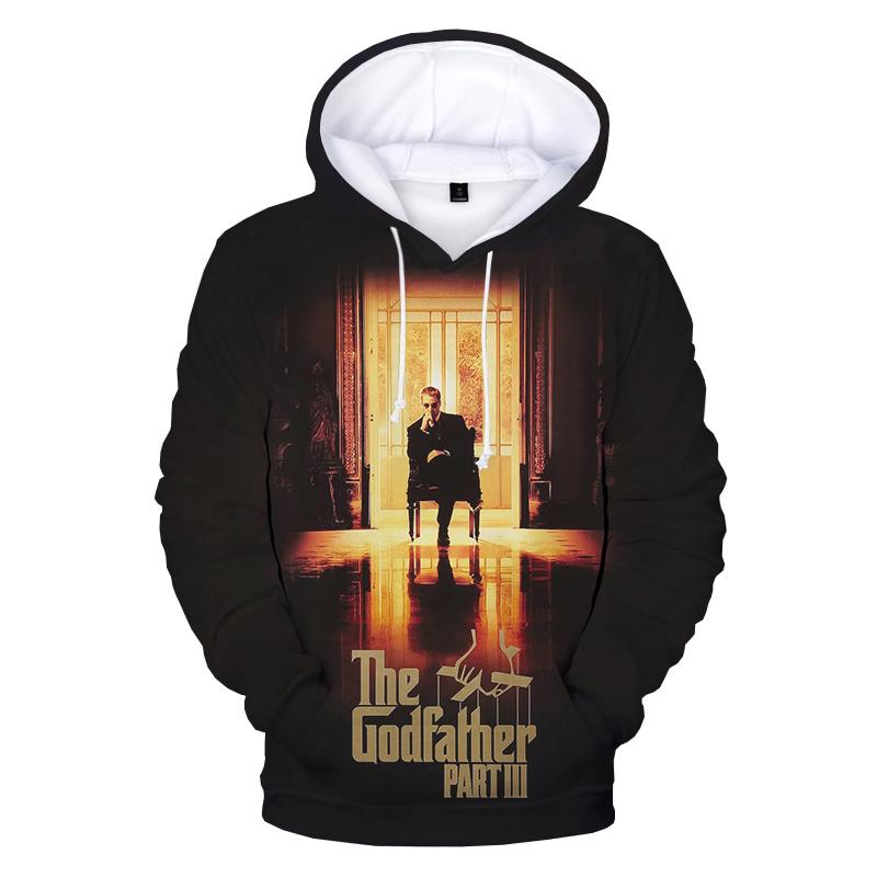 3D Printed Movie Hoodie – The Godfather Streetwear Pullover Sweatshirts