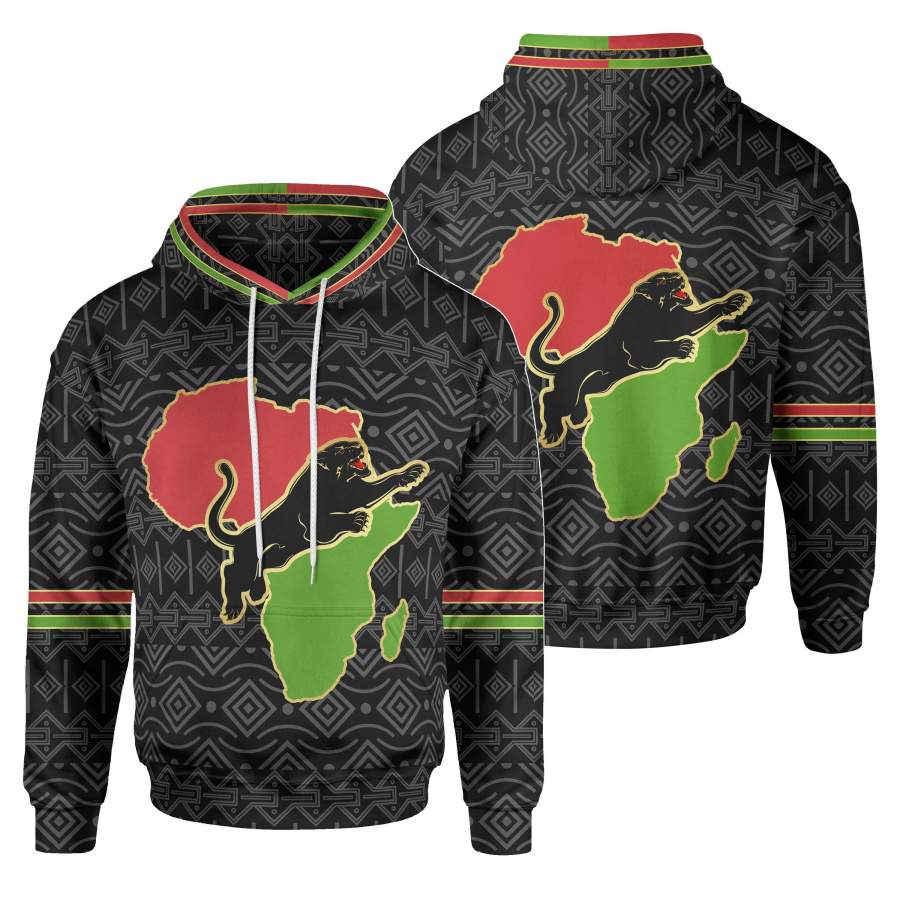 African Hoodie – Africa Panther Map Hoodie