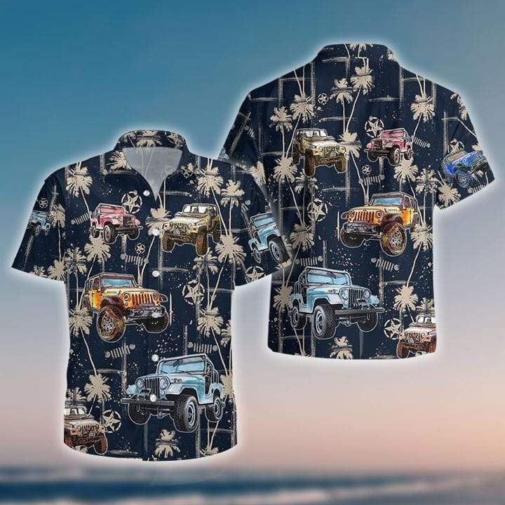 Discover Cool Eat Sleep And Jeep Tropical Black Hawaii Aloha Shirts Ha8298