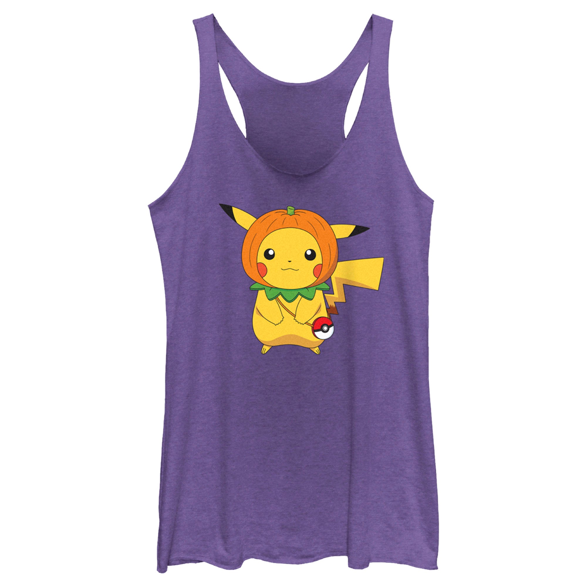 Women’S Pokemon Halloween Pumpkin Pikachu Racerback Tank Top