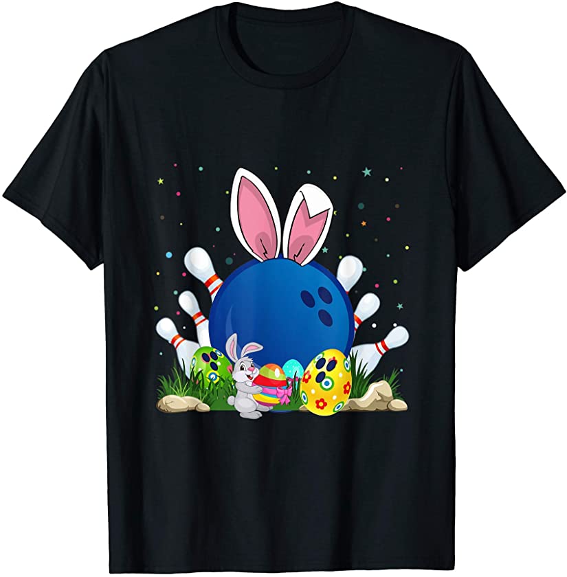 Bowling Easter Bunny Egg Rabbit Flowers Pascha Bowler T-Shirt