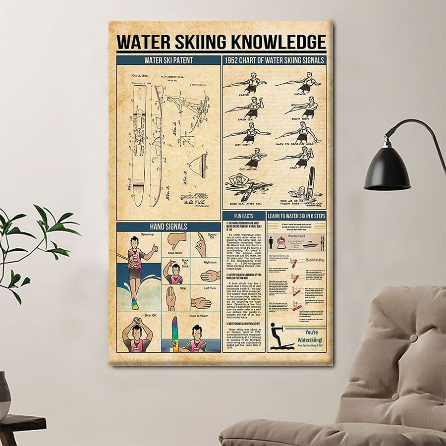 B1805 G602 Water Skiing Knowledge Poster & Canvas