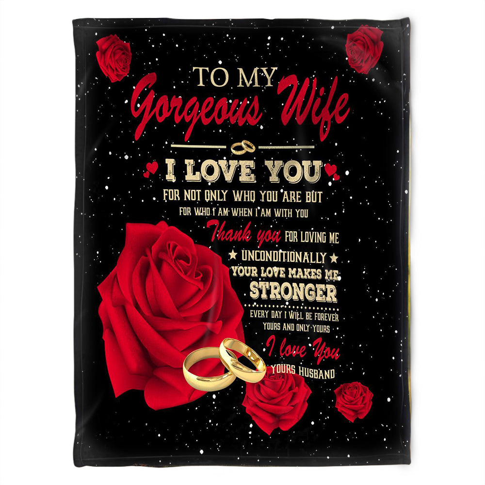 To My Wife, I Love You Your Husband,Fleece Blanket, Gift For Wife Birthday Home Decor Bedding Couch Sofa Soft And Comfy Cozy