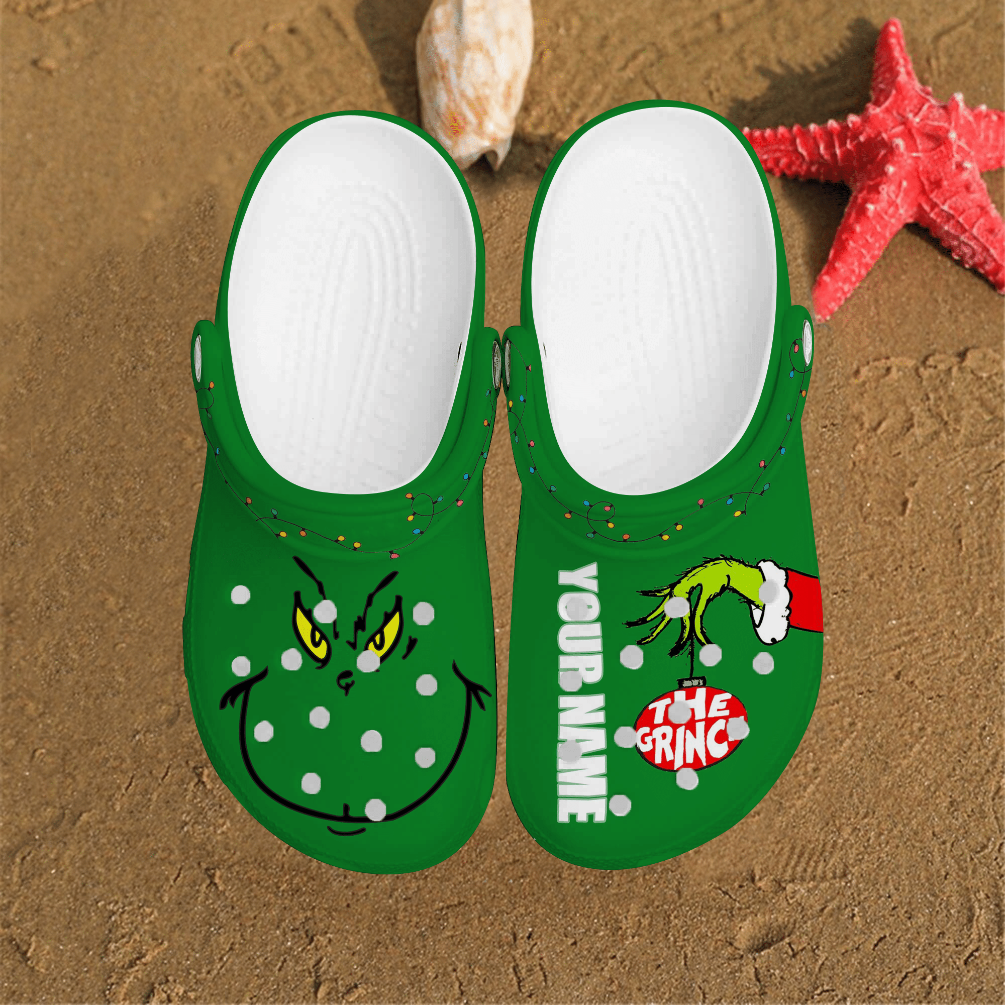 The Grinch Ball Xmas Christmas Gift Comfortable For Man And Women Classic Water Rubber Crocs Crocband Clogs Comfy Footwear