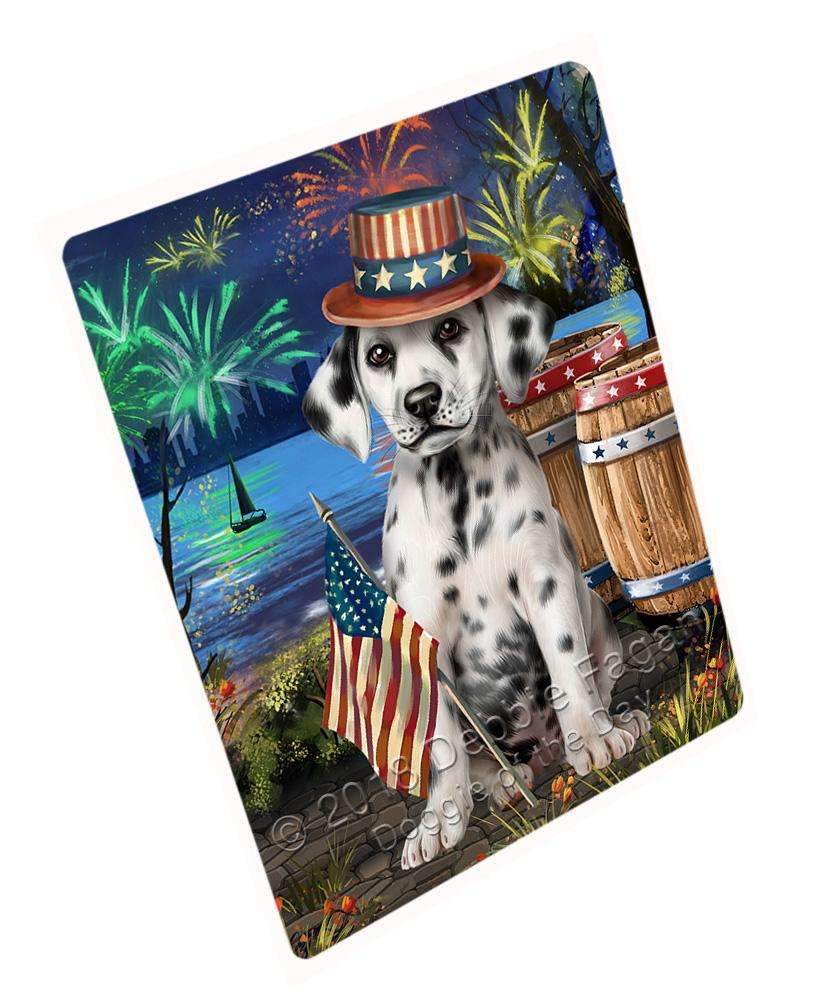 4Th Of July Independence Day Fireworks Dalmatian Dog At The Lake Blanket Blnkt76386