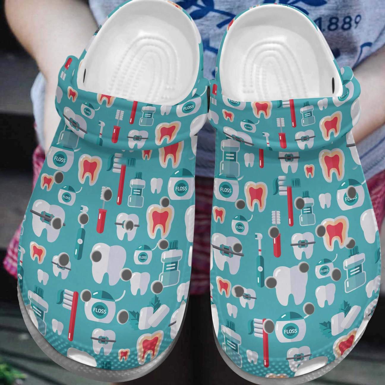 Dentist Personalized Clog, Custom Name, Text, Color, Number Fashion Style For Women, Men, Kid, Print 3D Dentist Patterns 3