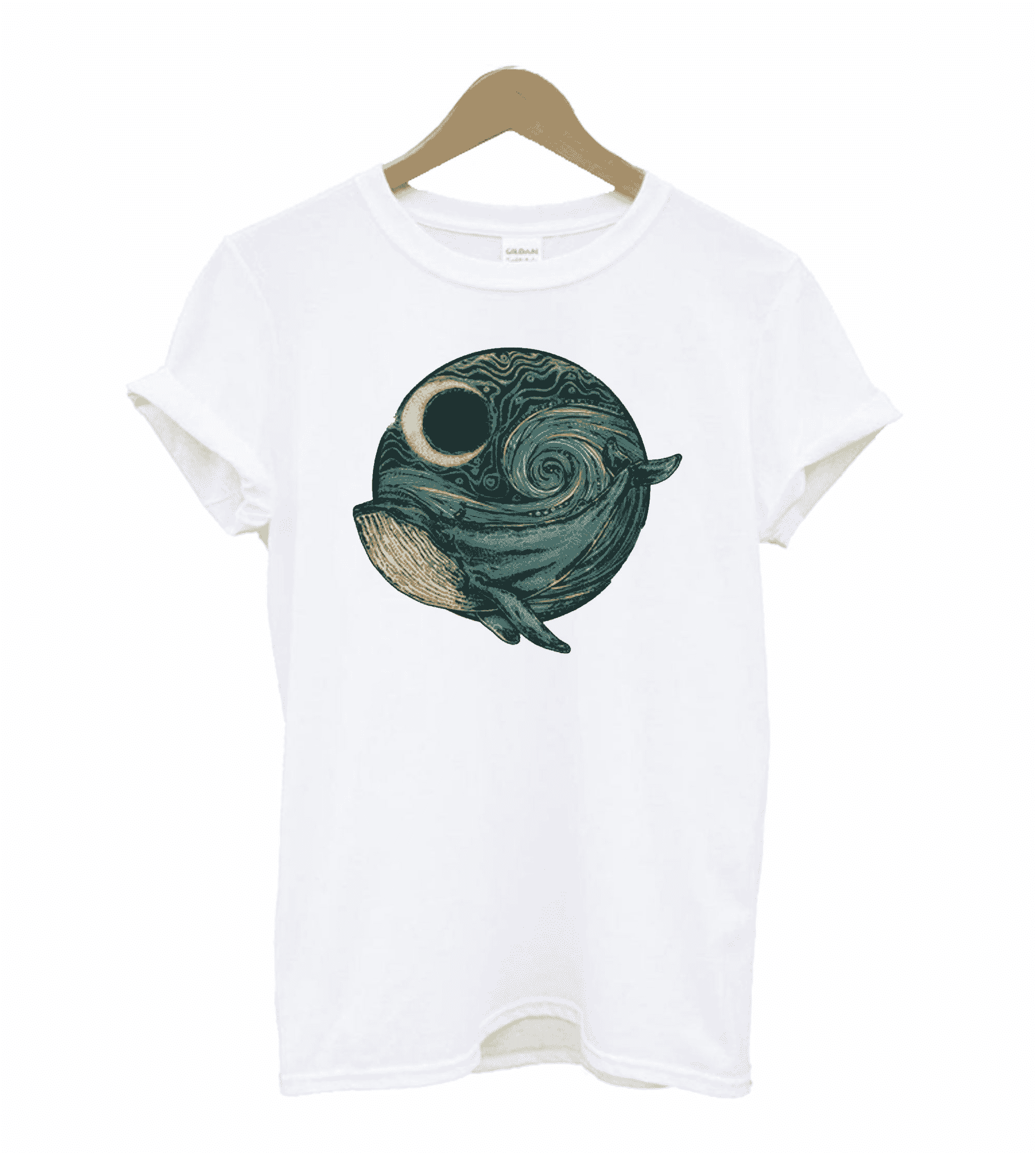 Whale And Moon Men’S T-Shirt Tee