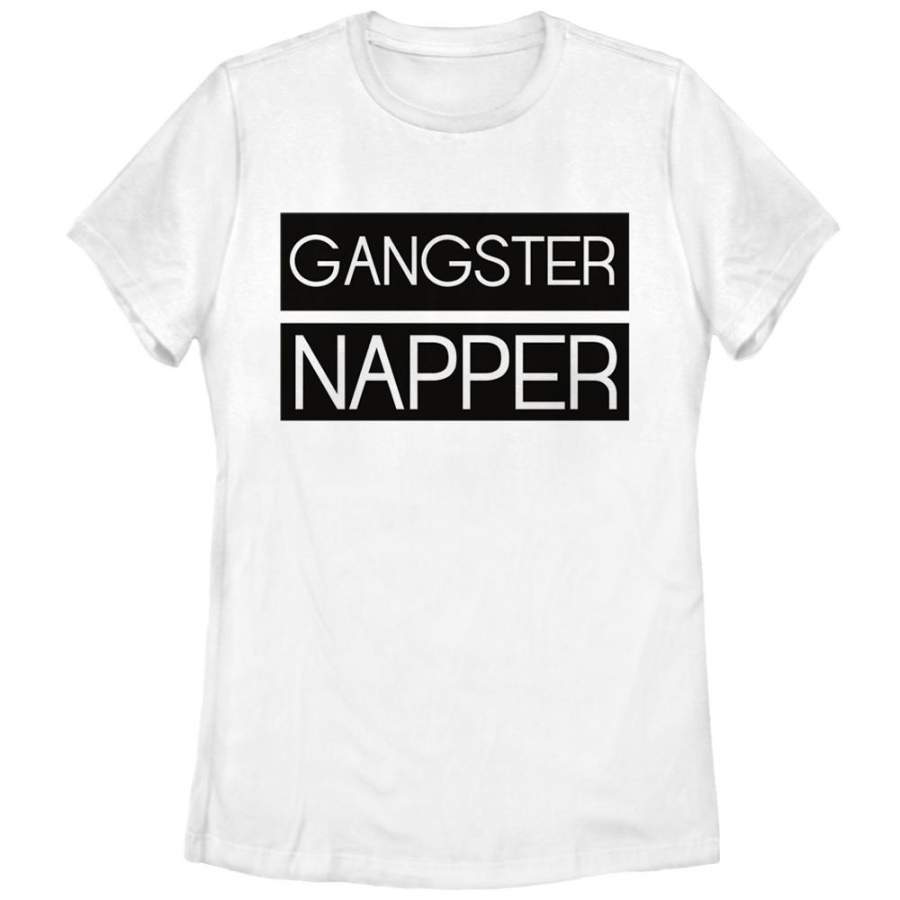 CHIN UP Women’s Gangster Napper  T Shirt White