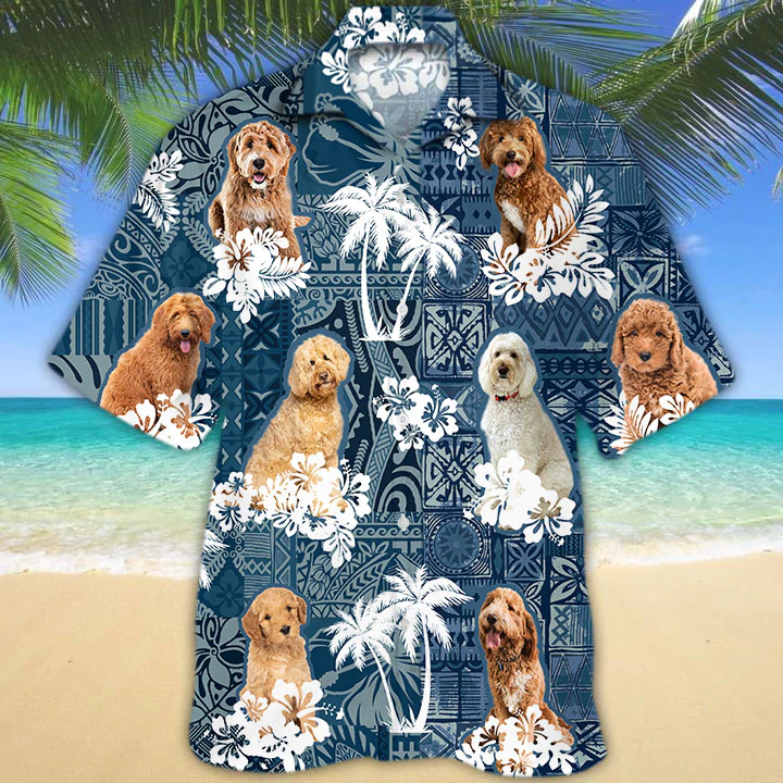 Goldendoodle Hawaii Aloha Flower Dog Short Sleeve Hawaii Shirt Ha21874