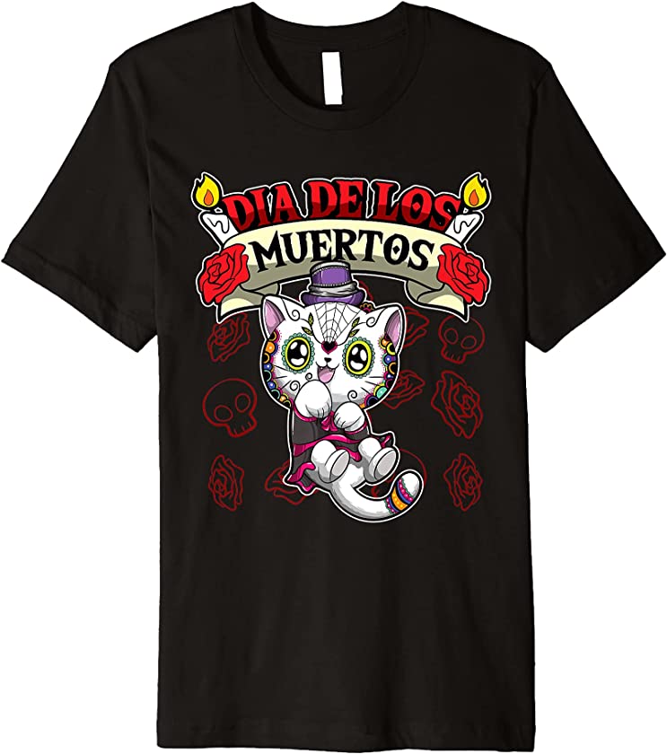 Dia De Los Muertos – Day Of The Dead – Cat Kitten Premium T-Shirt