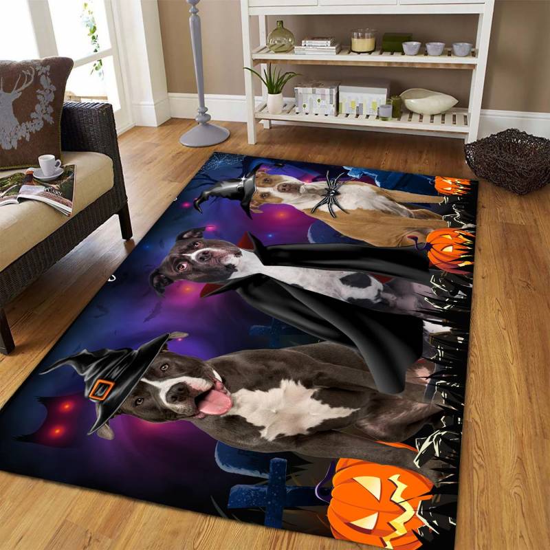 American Pit Bull Terrier Purple Halloween D1708 Rectangle Rug