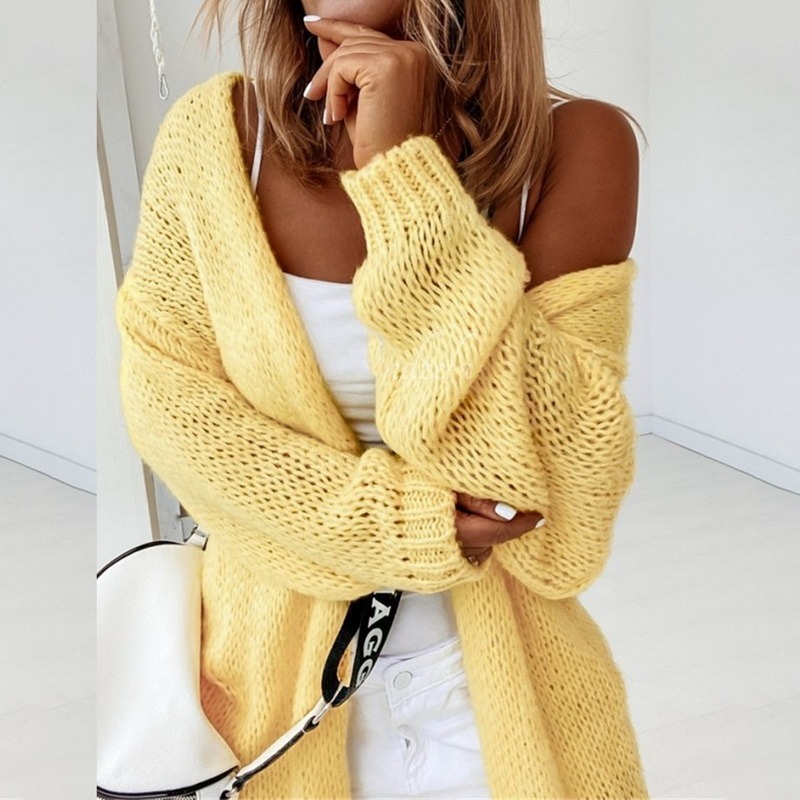 Autumn 2022 Women Cardigan Casual Loose Sweater Fashion Temperament Knitted Jacket Loose Knitted Cardigan alx