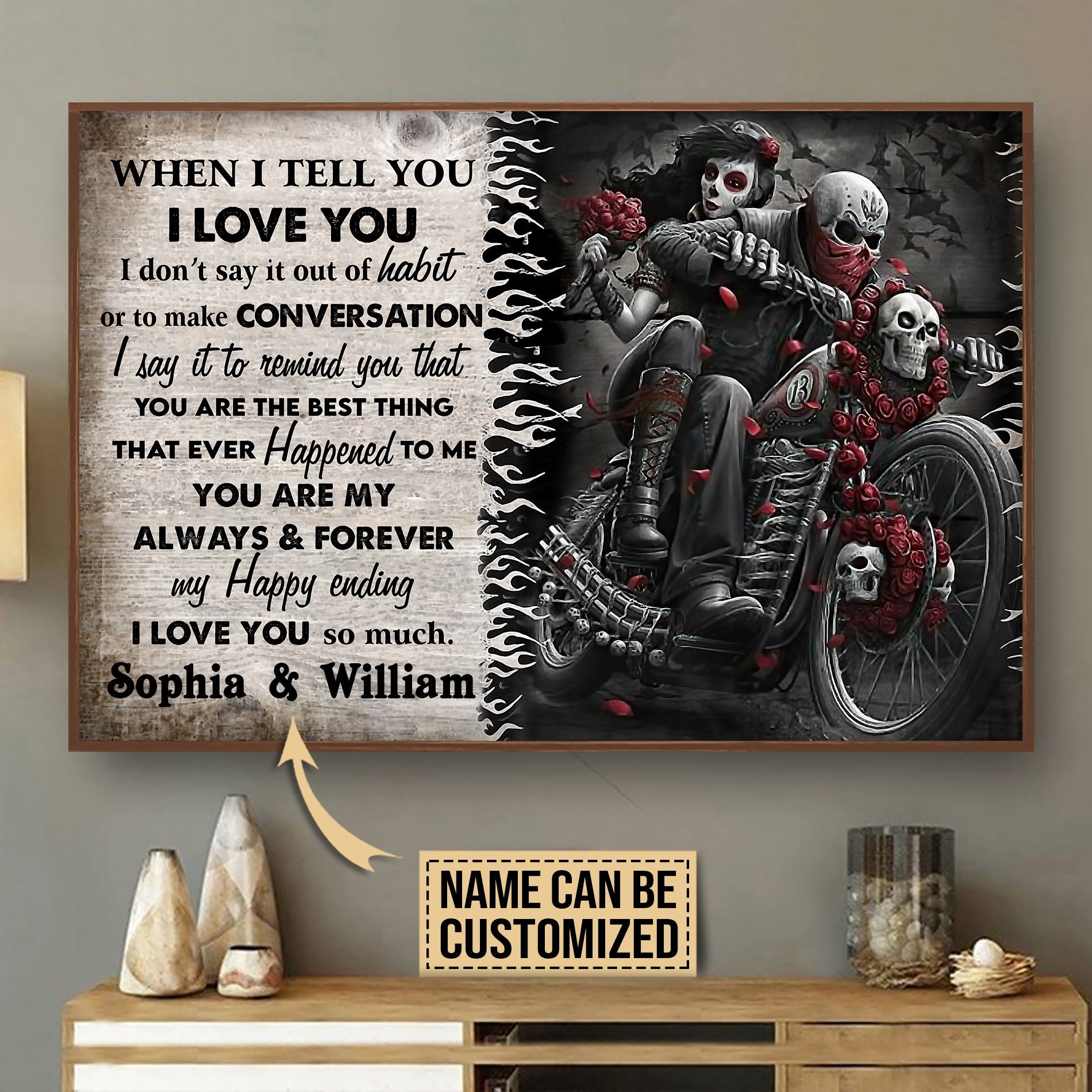 Aeticon Gifts Personalized Motorcycling When I Tell You Canvas Mom Dad Gift Home Decor