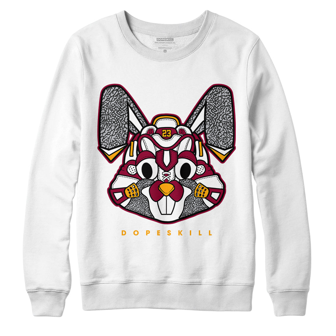 Jordan 3 Cardinal Red Dopeskill Sweatshirt Sneaker Rabbit Graphic