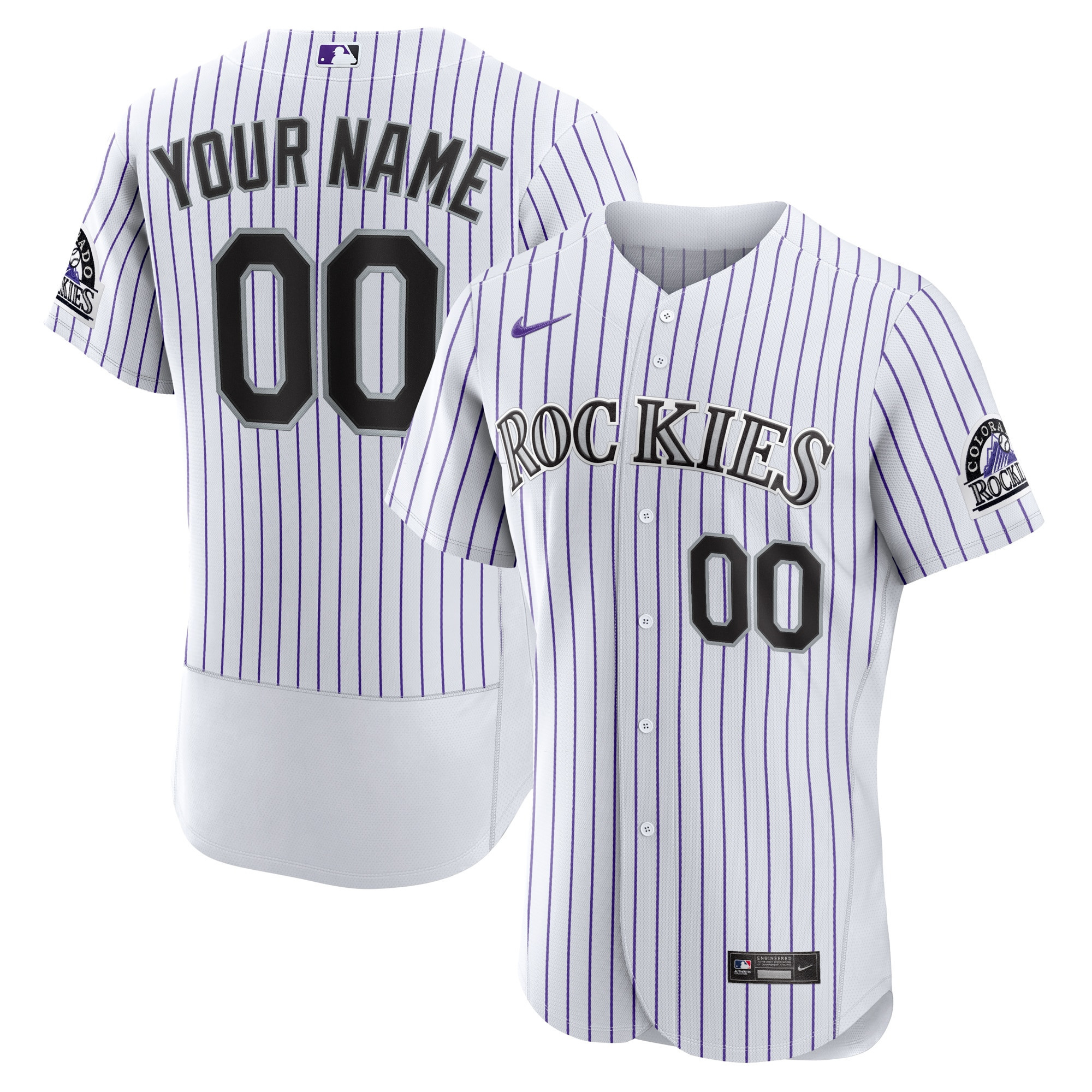 Colorado Rockies Home Authentic Custom Jersey – White Custom Jerseys MLB