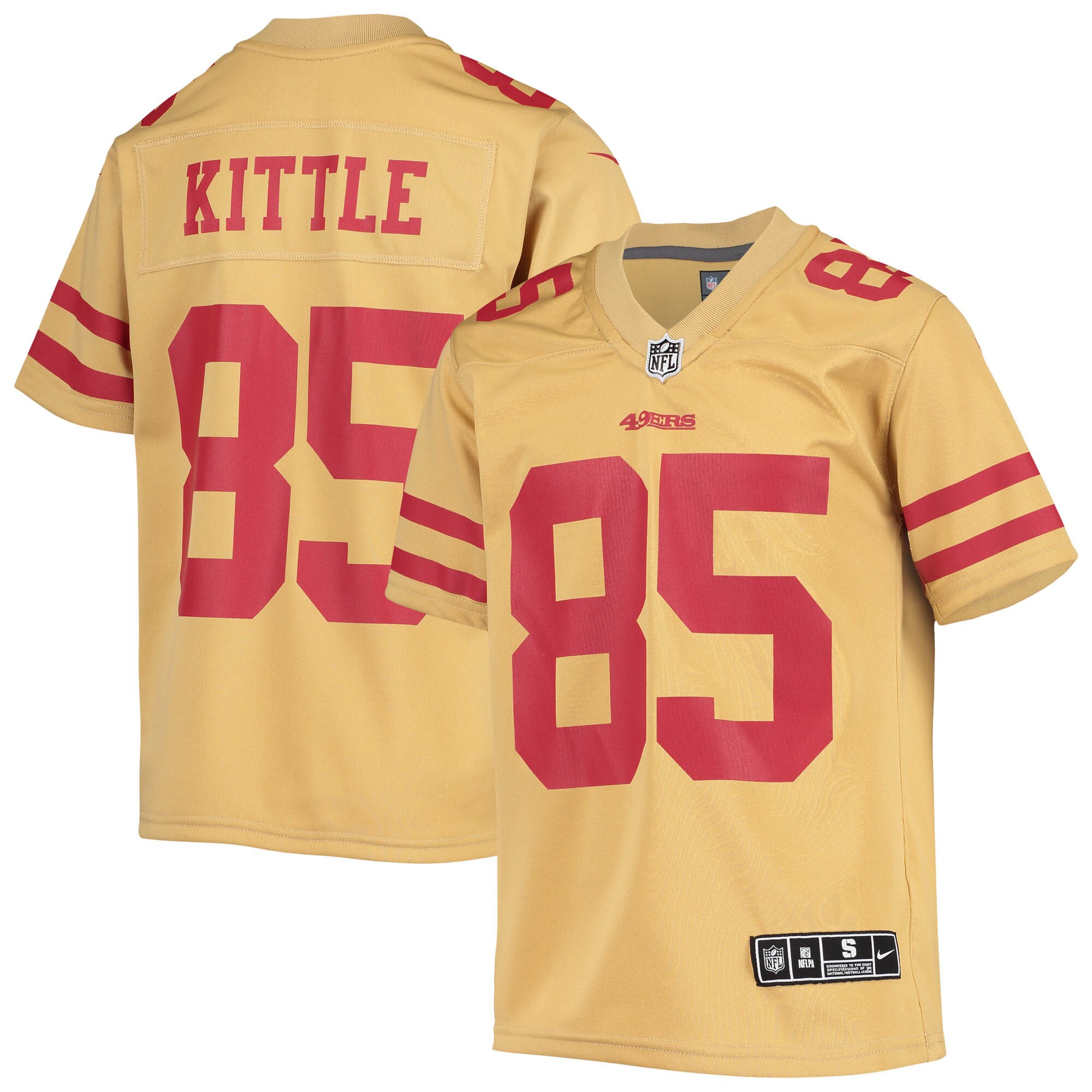 Youth San Francisco 49ers George Kittle Gold Inverted Team Game Jersey