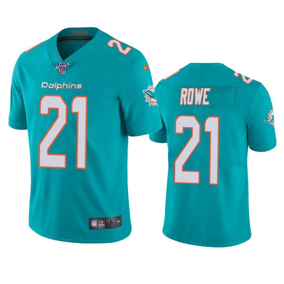 Dolphins Eric Rowe Limited Aqua 100Th Season Mens Jersey