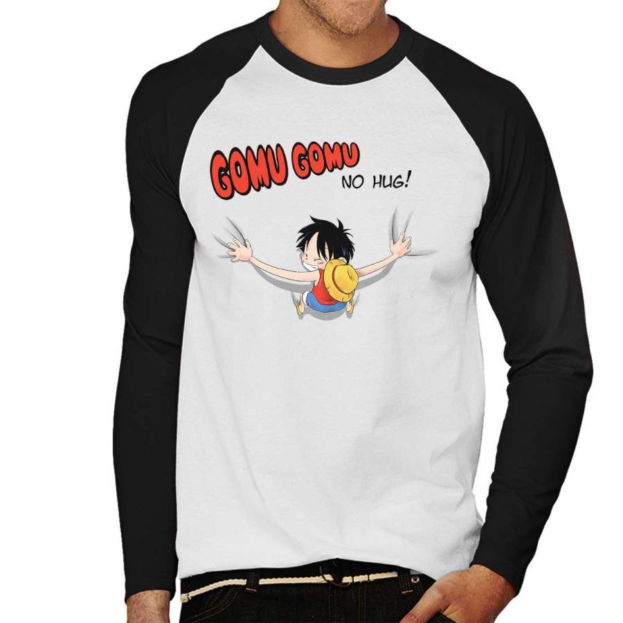 Gomu Gomu No Hug Luffy One Piece Men’s Baseball Long Sleeved T-shirt