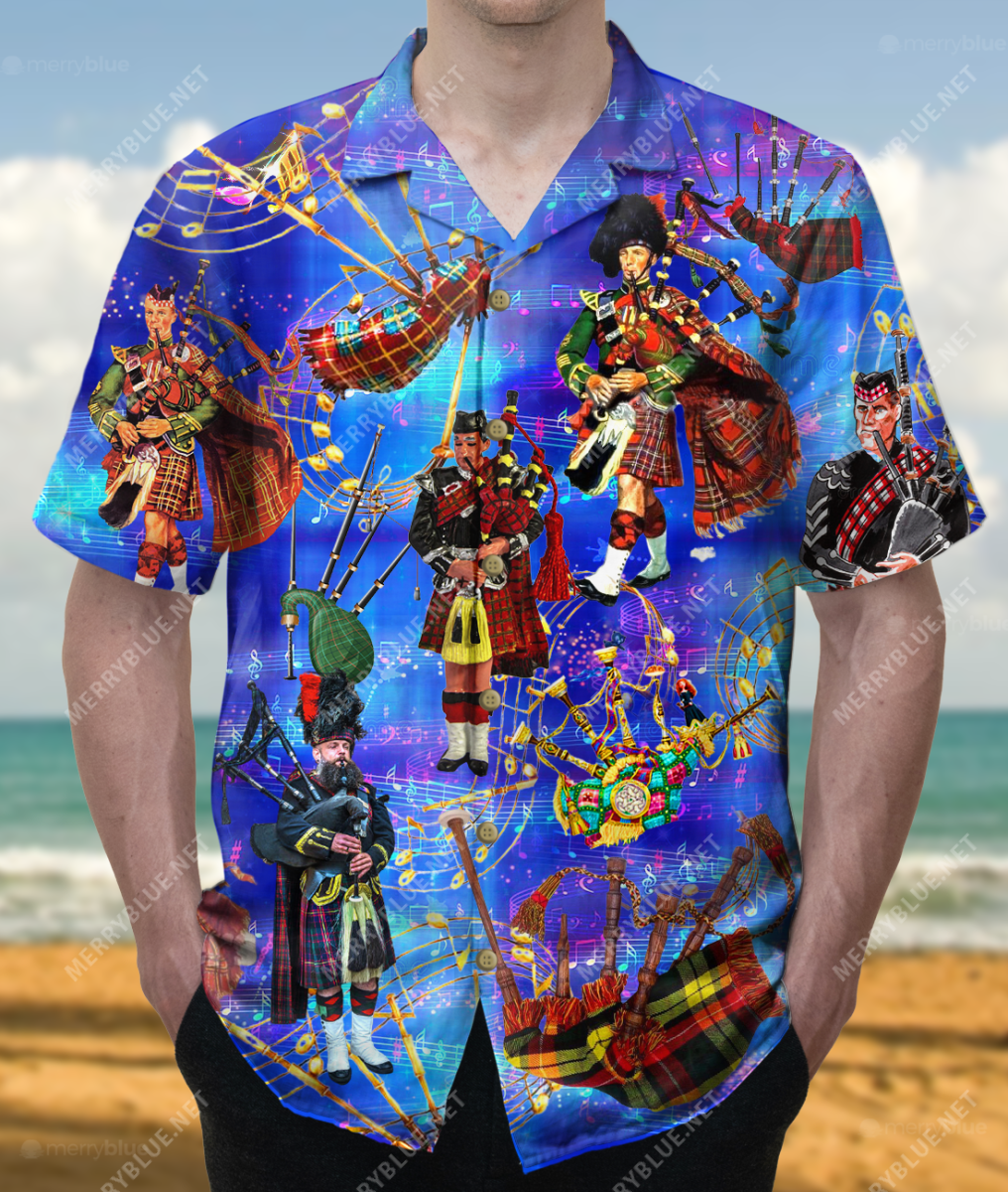 Bagpipes Player Living The Good Life Unisex Hawaiian Shirt