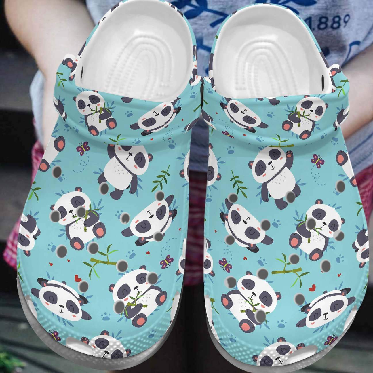 Panda Personalized Clog, Custom Name, Text, Color, Number Fashion Style For Women, Men, Kid, Print 3D Cute Panda Pattern F1