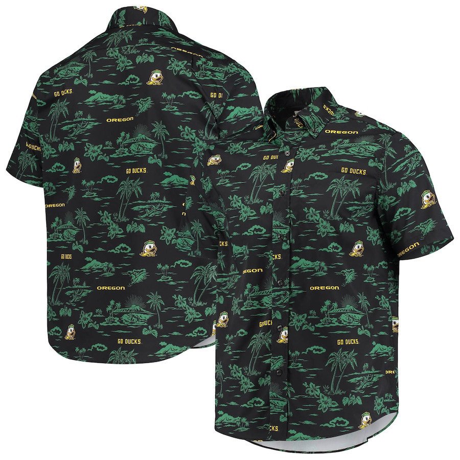 Oregon Ducks Black Classic Hawaii Shirt Ha42384