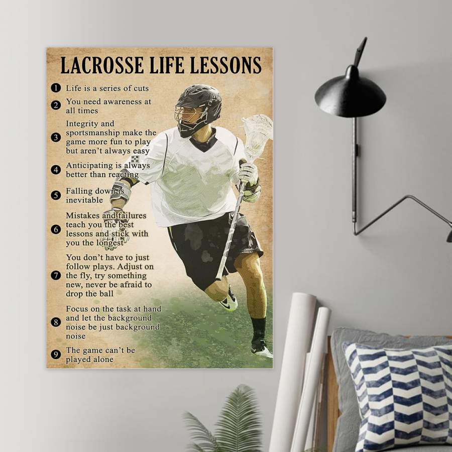 Lacrosse Life Lessons Poster Special Custom Design Poster  Gift  For Sport Lovers