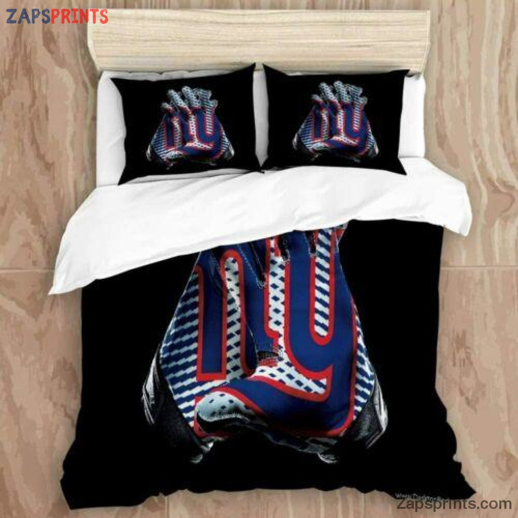 New York Giants Hand 3D Bedding Set Gift For Fan Football Lovers