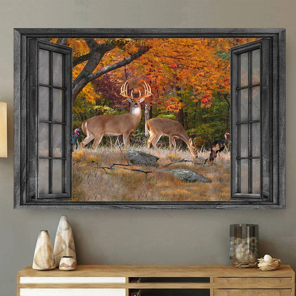 Whitetail Deer 3D Wall Art Painting Art Home Decor Maple Tree Hunting Lover Da0385-Tnt