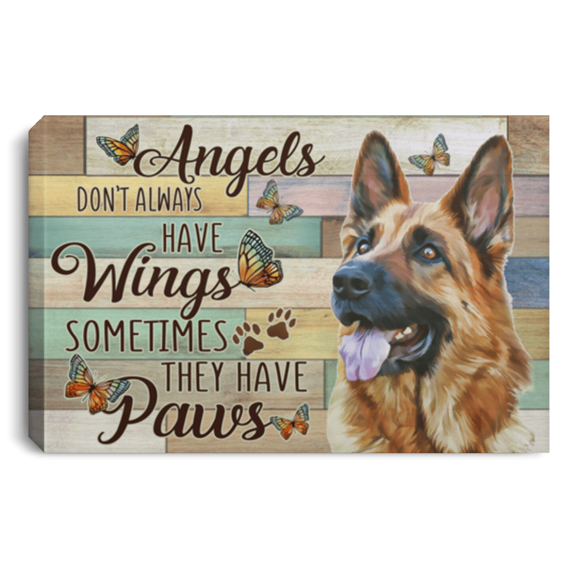 Angels German Shepherd Memorial Premium Canvas Wall Art