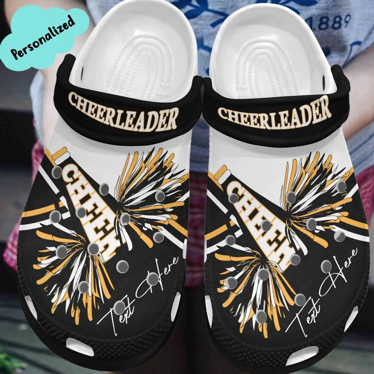 Cheerleader Personalized Clog, Custom Name, Text, Color, Number Fashion Style For Women, Men, Kid, Print 3D