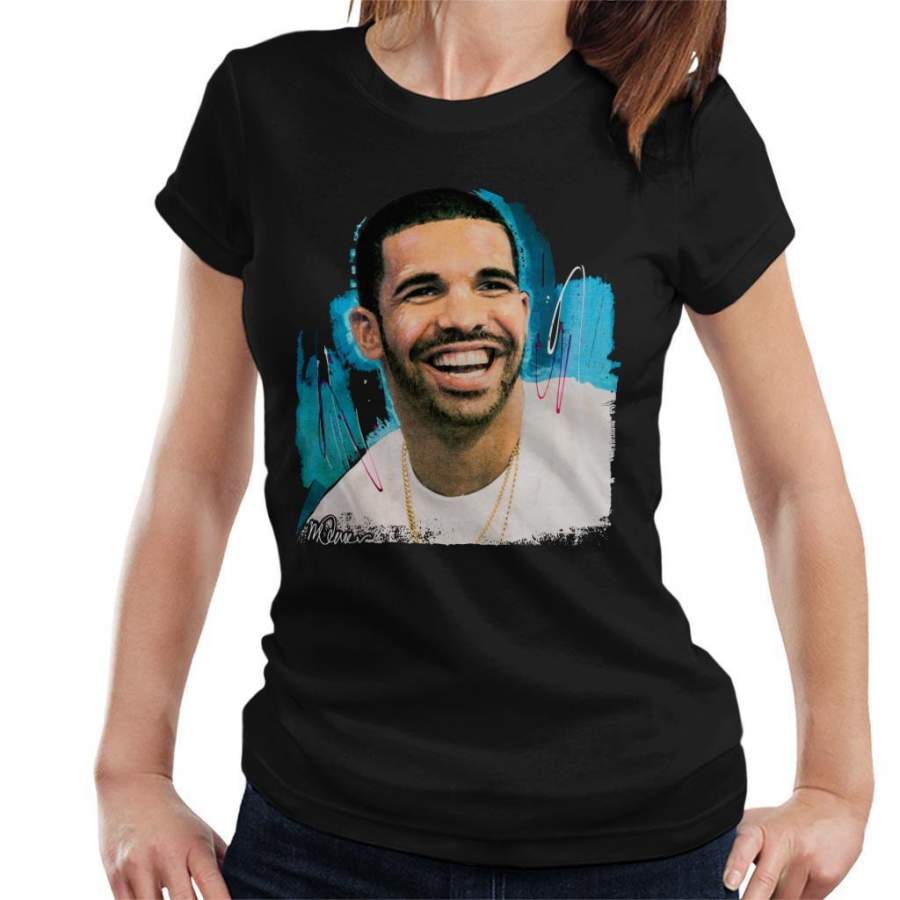 Sidney Maurer Original Portrait Of Drake Smiling Women’s T-Shirt